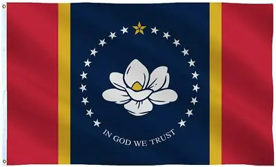 3x5FT The New Magnolia Mississippi Flag In God We Trust MS • $8.34