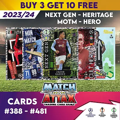 Match Attax 2023/24 2024 Champions League Next Gen/ Hero/ Heritage/ Motm • £0.99