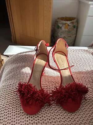 Mint Velvet Red Suede Heels Shoes 4 New  • £20