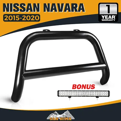 Nudge Bar 3  Grille Guard For Nissan Navara NP300 2015-2020 + 20  LED Light Bar • $274.95