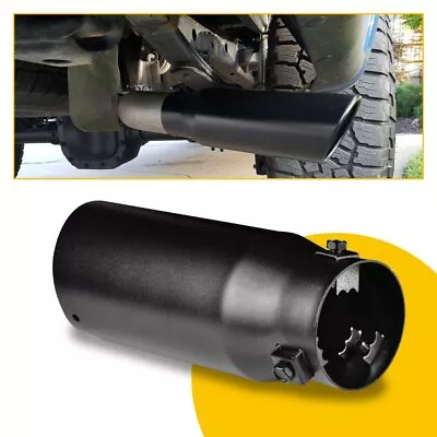 21CM Straight Car Exhaust Tip Black Coated Stainless Steel Muffler Pipe Bolt On • $25.64