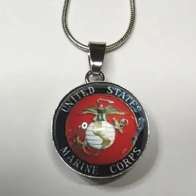 Snap Jewelry Marines Pendant Necklace 18-20mm Fits Ginger Charm Gift • $4.09