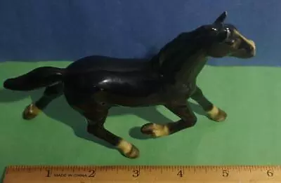 Morten Studio Small Horse Figurine 40's Spelter Enamel Glaze Black Beauty • $17.99