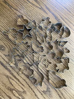 Set Of 22 Vintage Cookie Cutters  Smaller Sizes Star MushroomBellFish Duck • $10