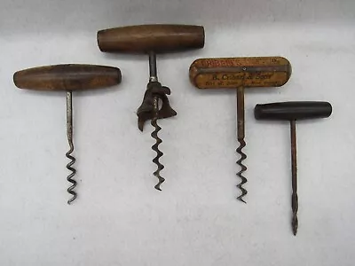 Lot Of 4 Vintage Wooden Handle Wine Cork Screws (1) B. Cribari & Sons New York • $9.99