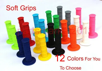 Colored Soft Rubber Hand Grip Throttle Grip Pit Dirt Bikes ATV Motorcycle 22MM • $7.51