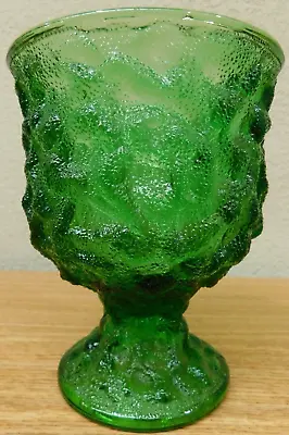Vintage E.O. Brody Emerald Green Glass Vase Dish A102 USA Centerpiece Textured • $22.81