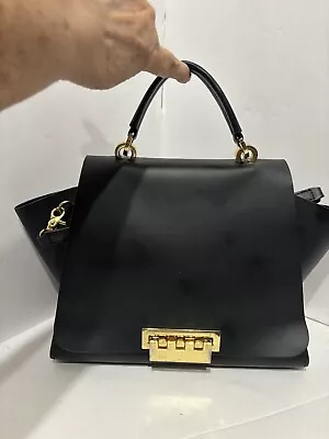 Zac Posen Authentic Eartha Black Leather Top Handle Bag • $40