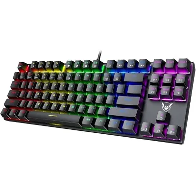 Mechanical Keyboard Wired RGB Backlit Blue Switches QWERTY TKL 80% Compact  • £19.99