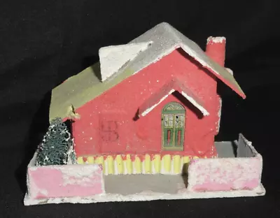 Vintage Christmas Putz MCM House  ~ Cardboard Mica ~ Japan • $12