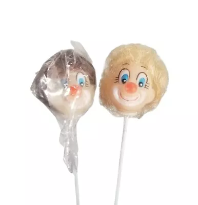 Lot Of 2 Vintage Darice Craft Vinyl Clown Doll Head Stick Wire Stem Pick Extras • £7.78