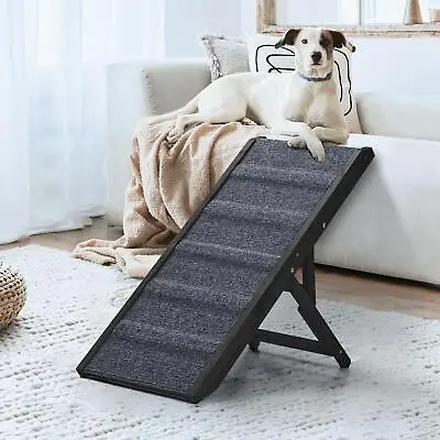 Alopet Dog Pet Ramp Adjustable Height Dogs Stairs Bed Sofa Car Foldable 90cm • $59.42