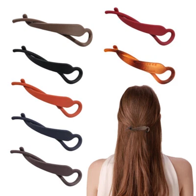 $1.32 • Buy Frosted Banana Clip Solid Twist Hairpin Simple Matte Hair Claws Grip Barrettes