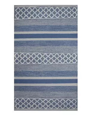 Mohawk 3 X 5 Blue Indoor Stripe Throw Rug • $35.99