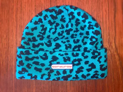 Corduroy Snowboarding Beanie Turquoise Leopard Print • $10