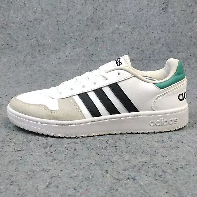 Adidas Hoops 2.0 Mens Shoes Size 13 Sneakers Low Top White Green Suede EE7799 • $39