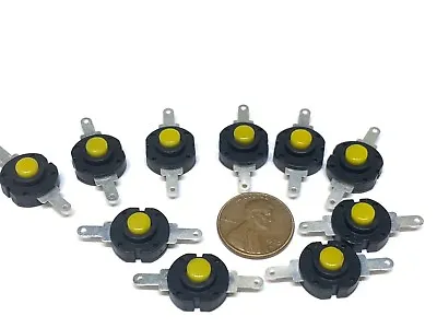 10 Pieces Yellow  Flashlight Button Latching Tactile Switch On Micro On/off B28 • $11.89