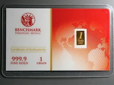 New 1/15 Gram Gold Bar  24K 999.9 Fine Gold Bullion Bar In Sealed Cert Card 2a • $11.98