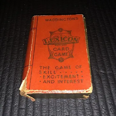 Vintage Waddingtons LEXICON Card Game 1933. Shaped Like A Book. • £7.50