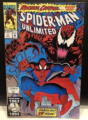 SPIDER-MAN UNLIMITED #1 Comic Marvel Comics Maximum Carnage Begins • £19.08