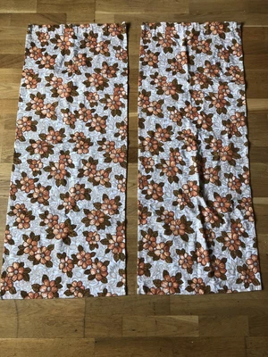 £20 • Buy Genuine Vintage Retro Floral Orange Curtains 60s/70s 