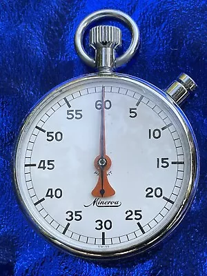 Vintage Minerva Stop Watch Wind-up 60 Seconds Swiss Made. No Markings. • $199