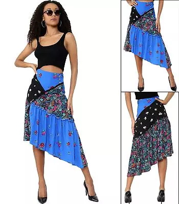 Womens Frill Skirt Floral Printed BodyCone Tube Gypsy Summer Long Maxi Wear • £6.99