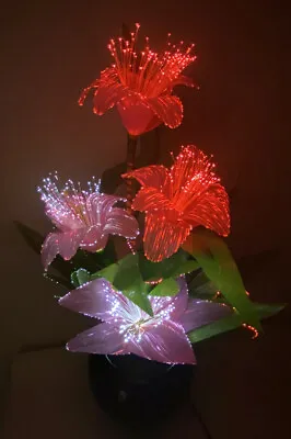 £39.99 • Buy Dobbies  Christmas Fibre Optic Flower Decoration 50cm LED Pink Lilies VGC
