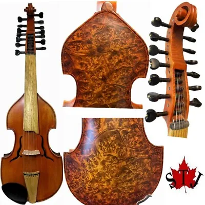 Hand Made Curly Maple 7×7 Strings Viola D'Amore  16 Professional Sound #15585 • $1299