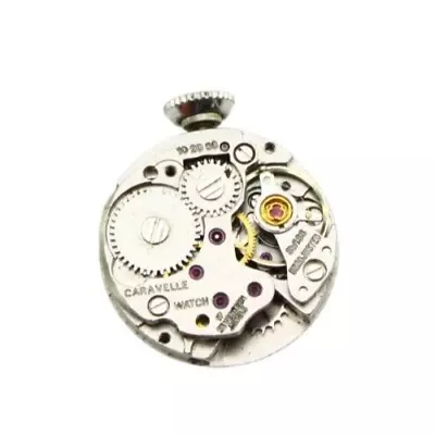 Caravelle 102050 N9 Round Vintage Watch Movement 17 J  Size 7''' = 15.5 Runs • $29.98