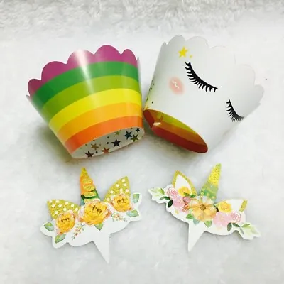 £2.99 • Buy Unicorn Cupcake Wrappers And Toppers 