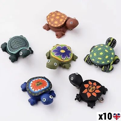 £4.89 • Buy 10x Turtle Tortoise Charm Link Connector Pendant Clay Beads Jewellery Making UK