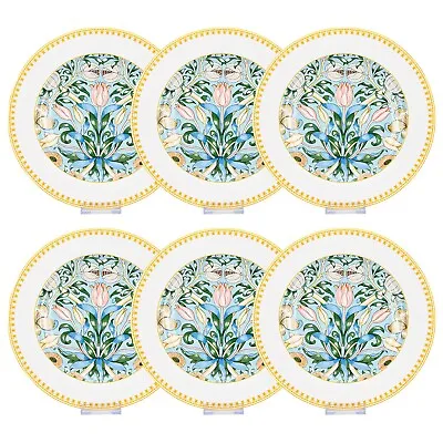 SET OF 6 Morris Garden Porcelain Dinner Plates Floral Bone China Plates 10.5  • $31.47