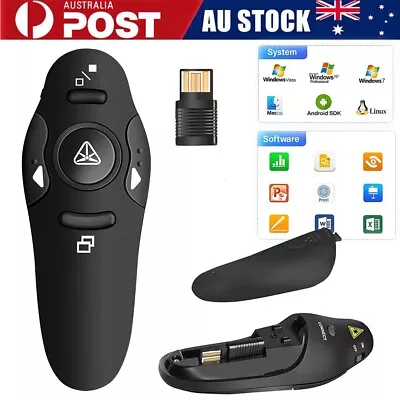 Wireless Presenter PowerPoint Mouse Clicker Laser Pointer Presentation Remote AU • $12.89