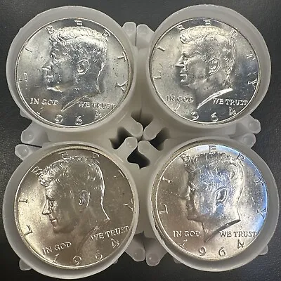 BU UNC | 90% Silver 1964 Kennedy Half Dollar 20-Coin Roll BU MS | BLAST WHITE • $238.47