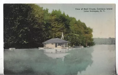 VTG Postcard - View Of Boat House Canopus Island - Lake Mahopac New York • $5.99