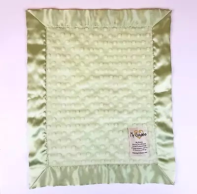 My Blankee Lovey Security Blanket Minky Dots Satin Trim Green 17  X 14  • $12.99