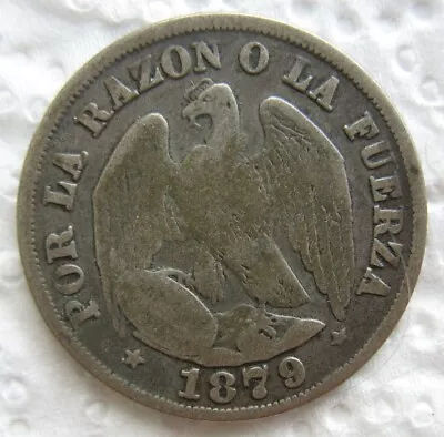 1879 Chile Silver 20 Centavos • $10
