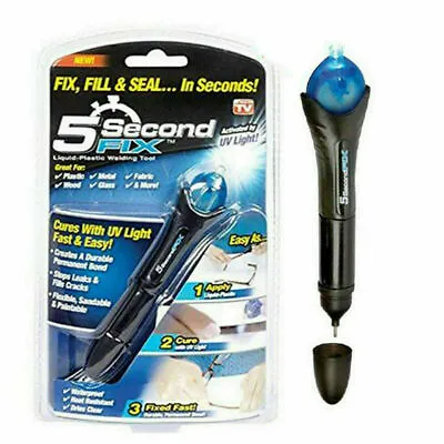 £3.49 • Buy Pen Tool UV Light Fix Liquid 5 Seconds Plastic Welding Compound Glue Repair New 