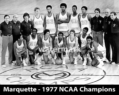 Marquette Warriors - 1977 NCAA Basketball Champions 8x10 B&W Team Photo • $6.99