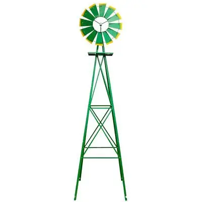 8 FT Metal Windmill Yard Garden Decoration Weather Rust Resistant Pinwheel • $52.99