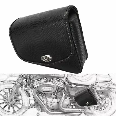 PU Black Motorcycle Left Side Saddle Bag Swingarm Bag Fit For Sportster 883 1200 • $32.95