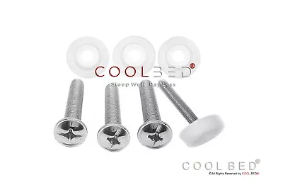 4 X Headboard Bolts Screws Fixings And 4 X Washers For Ottoman Divan Beds • £3.95