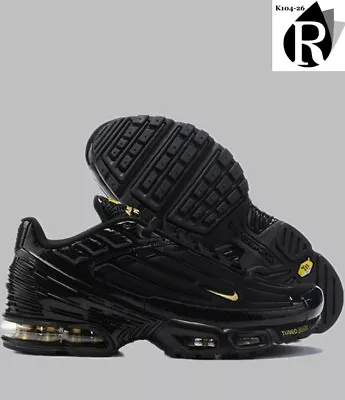 Nike Air Max Plus TN 3  Black Yellow  Men's Shoes Trainers Running Sneakers • £62.99