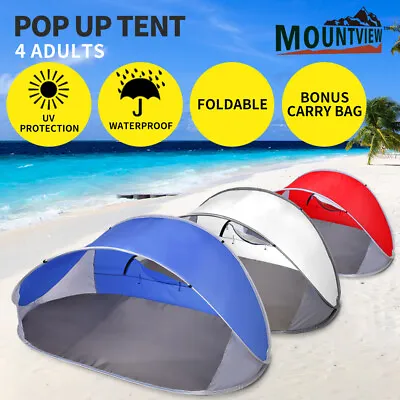 $28.99 • Buy Mountview Pop Up Tent Camping Beach Tents 4 Person Portable Hiking Shade Shelter