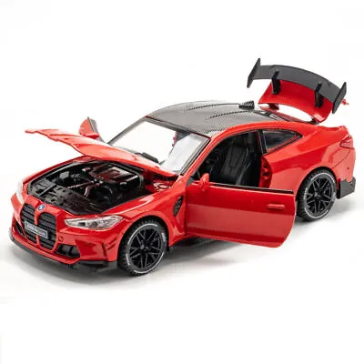 1/32 Scale BMW M4 Model Car Diecast Metal Toy Cars Toys For Boys Kids Gifts Red • £16.67