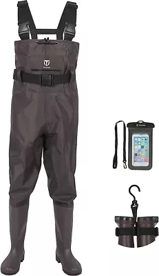 TIDEWE Bootfoot Chest Wader 2-Ply Nylon/PVC Waterproof Fishing Hunting Waders 14 • $38.99