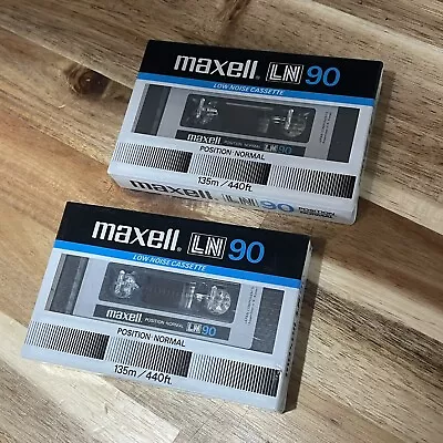 Maxell LN 90 Low Noise Cassette Tapes Lot Of 2 New Sealed Old Stock Vintage • $19.99