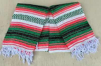 Set 2 Falsa Handmade & Woven Mexican Blanket Decor Hot Rod Throws Multi Colored  • $36.99
