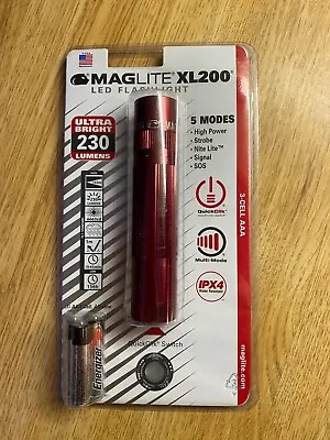 Maglite XL200 5-Mode LED Flashlight Adjustable Torch Mag RED 230 Lumens • $60.88